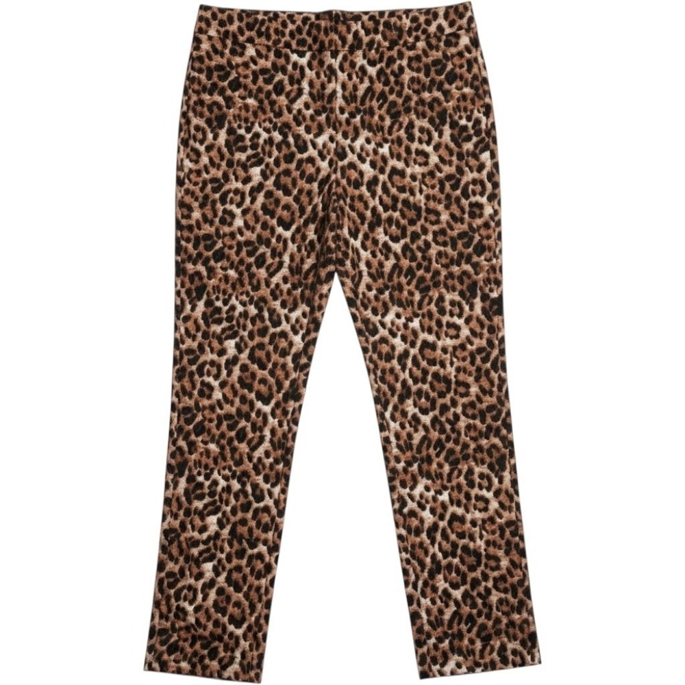 Talbots Chatham Ankle Pant Leopard Print 4P Brown Animal Stretch Trouser Work‎